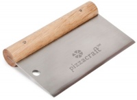 Pizzacraft 6 x 3 Hardwood Handled Pizza Dough Scraper and Cutter (Stainless Steel) - PC0207 Pizzacraft 6 x 3 Hardwood Handled Pizza Dough Scraper and Cutter (Stainless Steel) - PC0207