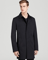 This modern city slicker jacket offers a versatile look for warding off bad weather. This modern city slicker jacket offers a versatile look for warding off bad weather.
