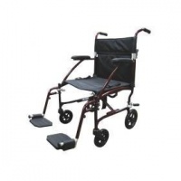 Drive Medical Fly Lite Ultra Lightweight Transport Wheelchair, Burgundy Frame, 19 Drive Medical Fly Lite Ultra Lightweight Transport Wheelchair, Burgundy Frame, 19
