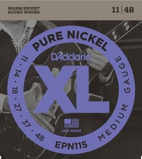 D'Addario EPN115 Pure Nickel Electric Guitar Strings, Blues/Jazz Rock, 11-48 D'Addario EPN115 Pure Nickel Electric Guitar Strings, Blues/Jazz Rock, 11-48