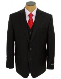 Ralph Lauren Mens Navy Blue Striped 3 Piece Wool Suit Ralph Lauren Mens Navy Blue Striped 3 Piece Wool Suit