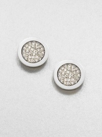 A modern design accented in pavé rhinestone. Glass stonesIon-plated steelSize, about .5Post backImported 