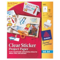 Avery Sticker Project Paper, 8.5 x 11 Inches, Clear, Pack of 10 (04383) Avery Sticker Project Paper, 8.5 x 11 Inches, Clear, Pack of 10 (04383)