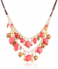 NINE WEST VINTAGE AMERICA Trail's End Worn-Gold Tone Colored Shaky Necklace NINE WEST VINTAGE AMERICA Trail's End Worn-Gold Tone Colored Shaky Necklace
