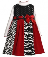 Red Solid and Print Panel Corduroy Jumper Dress RD3SI,Bonnie Jean Little Girls Jumper Dress Red Solid and Print Panel Corduroy Jumper Dress RD3SI,Bonnie Jean Little Girls Jumper Dress
