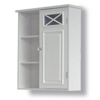 Elegant Home Fashions Dawson Collection Shelved Wall Cabinet with Storage Cubbies, White Elegant Home Fashions Dawson Collection Shelved Wall Cabinet with Storage Cubbies, White