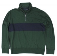 Nautica Men's 1/4 Zip Chest Stripe Pullover (Green) Nautica Men's 1/4 Zip Chest Stripe Pullover (Green)