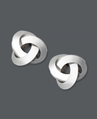 Chic stud earrings with a hint of Celtic inspiration. Crafted in 14k white gold. Approximate diameter: 1/2 inch. Chic stud earrings with a hint of Celtic inspiration. Crafted in 14k white gold. Approximate diameter: 1/2 inch.