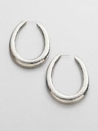 From the Glamazon Collection. Sleek hammered sterling silver in a long and elegant hoop design. Sterling silverLength, about 2.5Post backImported 