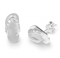 925 Sterling Silver CZ Cubic Zirconia Diamond Small Flip-Flop Slipper Shoes Post Stud Earrings 15 mm Fashion Jewelry for Women, Teens, Girls - Nickel Free