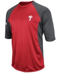 At home or on the road, show your true colors and support your favorite team with this color-blocked MLB Philadelphia Phillies shirt from Majestic. At home or on the road, show your true colors and support your favorite team with this color-blocked MLB Philadelphia Phillies shirt from Majestic.