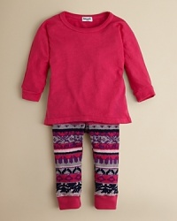 Cozy waffleknit textures and seasonal prints bring a familiar comfort to Splendid Littles' shirt and pant set. Cozy waffleknit textures and seasonal prints bring a familiar comfort to Splendid Littles' shirt and pant set.