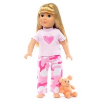 Fits American Girl 18 Camo Pajamas & Teddy Bear - 18 Inch Doll Clothes/clothing Fits American Girl 18 Camo Pajamas & Teddy Bear - 18 Inch Doll Clothes/clothing