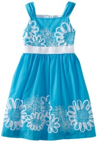 Rare Editions Girls 7-16 Embroidered Soutach Dress, Turquoise/White, 10 Rare Editions Girls 7-16 Embroidered Soutach Dress, Turquoise/White, 10