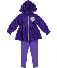 GUESS Kids Girls Little Girl Smocked Waist Hoodie, PURPLE (4) GUESS Kids Girls Little Girl Smocked Waist Hoodie, PURPLE (4)