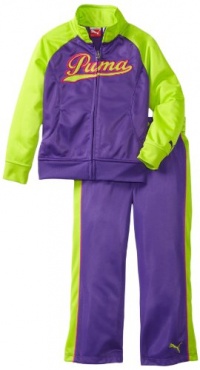Puma - Kids Girls 2-6X Little Raglan Tricot Track Jacket And Pant Set, Royal Purple, 6 Puma - Kids Girls 2-6X Little Raglan Tricot Track Jacket And Pant Set, Royal Purple, 6