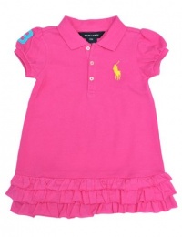 Ralph Lauren Infant Girl's Short-Sleeved Big Pony Dress, Pink, 18M Ralph Lauren Infant Girl's Short-Sleeved Big Pony Dress, Pink, 18M