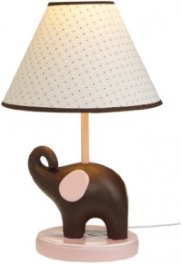 Carter's Pink Elephant Lamp Base And Shade, Pink/Choc, 5.5 X 12 Carter's Pink Elephant Lamp Base And Shade, Pink/Choc, 5.5 X 12