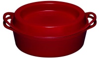 Le Creuset Enameled Cast-Iron 7-1/4-Quart Oval Doufeu Oven, Cherry Le Creuset Enameled Cast-Iron 7-1/4-Quart Oval Doufeu Oven, Cherry
