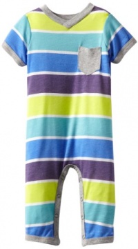 Splendid Littles Baby-Boys Newborn Del Mar Stripe Romper, Shred, 3-6 Months