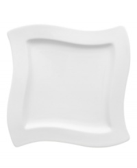Explore new shapes for your table with this innovative square plates collection in fine white china. Distinguished by angular shapes in fluid wave designs, this salad plate creates a host of options for imaginative presentation. From Villeroy & Boch's collection of dinnerware and dishes. Explore new shapes for your table with this innovative square plates collection in fine white china. Distinguished by angular shapes in fluid wave designs, this salad plate creates a host of options for imaginative presentation. From Villeroy & Boch's collection of dinnerware and dishes.
