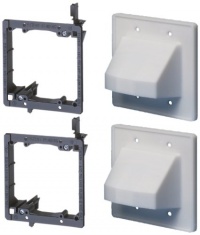 Arlington Industries LVCE2 Low Voltage Mounting Bracket with Cable Wall Plate, 2-Gang, 2-Pack Arlington Industries LVCE2 Low Voltage Mounting Bracket with Cable Wall Plate, 2-Gang, 2-Pack