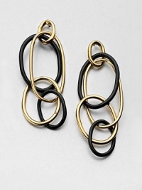 A high-contrast drop design with an effortlessly chic style. Goldtone brassResinDrop, about 3Surgical post backMade in USA A high-contrast drop design with an effortlessly chic style. Goldtone brassResinDrop, about 3Surgical post backMade in USA
