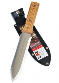 Tomita Japanese Hori Hori Garden Landscaping Digging Tool With 7-inch Stainless Steel Blade & Sheath, Natural Wood Handle Tomita Japanese Hori Hori Garden Landscaping Digging Tool With 7-inch Stainless Steel Blade & Sheath, Natural Wood Handle