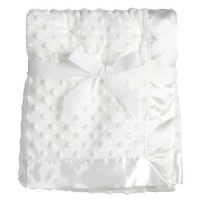 Baby Starters Textured Dot Blanket with Satin Trim, White Baby Starters Textured Dot Blanket with Satin Trim, White