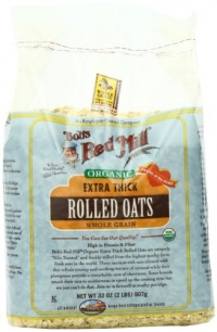 Bob's Red Mill Organic Oats Rolled Thick, 32-Ounce (Pack of 4) Bob's Red Mill Organic Oats Rolled Thick, 32-Ounce (Pack of 4)