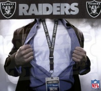 NFL Oakland Raiders Lanyard, Black NFL Oakland Raiders Lanyard, Black