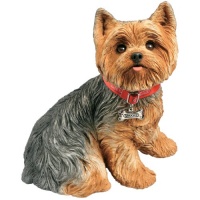 Sandicast Life Size Yorkshire Terrier Sculpture, Sitting Sandicast Life Size Yorkshire Terrier Sculpture, Sitting