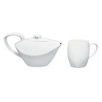 Dansk Classic Fjord Porcelain Tea Set for One, White Dansk Classic Fjord Porcelain Tea Set for One, White