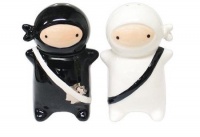 180 Degrees Pj0345 Japanese Ninja Kids Salt & Pepper Shaker Set, Black and White 180 Degrees Pj0345 Japanese Ninja Kids Salt & Pepper Shaker Set, Black and White
