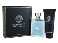 Versace Pour Homme Men Gift Set (Eau De Toilette Spray, Hair and Body Shampoo)