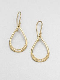 From the Stardust Collection. Radiant 18k gold accented with dazzling diamonds in a pretty teardrop design. 18k goldDiamonds, .33 tcwDrop, about .9Hook backImported From the Stardust Collection. Radiant 18k gold accented with dazzling diamonds in a pretty teardrop design. 18k goldDiamonds, .33 tcwDrop, about .9Hook backImported