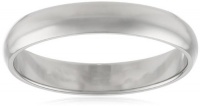 Men's 10k White Gold Traditional Plain Wedding Band (4 mm) Men's 10k White Gold Traditional Plain Wedding Band (4 mm)