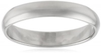 Men's 10k White Gold Traditional Plain Wedding Band (4 mm)