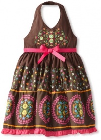 Blueberi Boulevard Girls 2-6X Medallion Tiered Floral Sundress, Brown, 5 Blueberi Boulevard Girls 2-6X Medallion Tiered Floral Sundress, Brown, 5