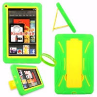 Cellularvilla Tm Combo Case for Amazon Kindle Fire Green Yellow Hybrid Armor Kickstand Hard Soft Case Cover+cellularvilla Branded Wristband. Note: This Case Is Only Compatible with Amazon Kindle Fire and Will Not Fit Kindle Fire Hd.