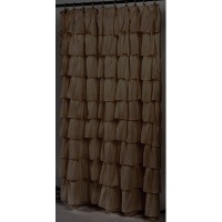 Carnation Home Fashions Carmen Crushed Voile Ruffled Tier Shower Curtain, 70-Inch by 72-Inch, Brown Carnation Home Fashions Carmen Crushed Voile Ruffled Tier Shower Curtain, 70-Inch by 72-Inch, Brown
