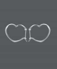 Let love reign in style that shines. These adorable mini hoops by Unwritten feature a heart-shaped design and click backing. Crafted in sterling silver. Approximate diameter: 3/4 inch. Let love reign in style that shines. These adorable mini hoops by Unwritten feature a heart-shaped design and click backing. Crafted in sterling silver. Approximate diameter: 3/4 inch.