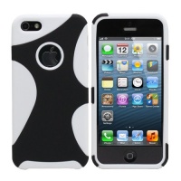 Fosmon HYBO Series TPU + PC Splash Design Case for Apple iPhone 5 - White & Black