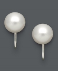 Pearl love. You'll adore this classic style including cultured freshwater pearls (8-9 mm) with a secure, sterling silver screw backing that adjusts to fit snug to your earlobe. This style is for non-pierced ears. Approximate diameter: 1-1/2 inches.