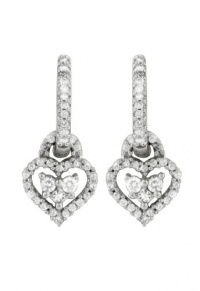 Effy Jewlery 14K White Gold Diamond Heart Earrings, .61 TCW Effy Jewlery 14K White Gold Diamond Heart Earrings, .61 TCW