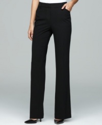 Bandolino's flat-front pants give you a sleek look and a long, lean silhouette that's right day or night! Bandolino's flat-front pants give you a sleek look and a long, lean silhouette that's right day or night!