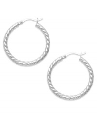 A must-have accessory for every collection. Giani Bernini's sterling silver hoop earrings feature a unique twisted design. Approximate diameter: 1-1/8 inches. A must-have accessory for every collection. Giani Bernini's sterling silver hoop earrings feature a unique twisted design. Approximate diameter: 1-1/8 inches.