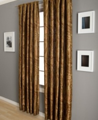 Boasting a shimmering design of intricate paisley, the Reese window panel offers a transitional style fit for modern and traditional rooms alike. Match with your favorite classic or modern hardware to fully bring out your style. Boasting a shimmering design of intricate paisley, the Reese window panel offers a transitional style fit for modern and traditional rooms alike. Match with your favorite classic or modern hardware to fully bring out your style.