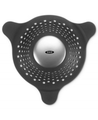 Prevent your drain from clogging with the OXO Shower and Tub Drain Protector. Features three suction cups to keep it securely in place and a domed shape to accommodate both flat and pop-up drains. During bath time it also prevents toys from escaping down the drain. Prevent your drain from clogging with the OXO Shower and Tub Drain Protector. Features three suction cups to keep it securely in place and a domed shape to accommodate both flat and pop-up drains. During bath time it also prevents toys from escaping down the drain.