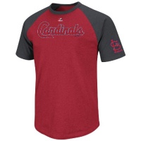 MLB St. Louis Cardinals Big Leaguer Fashion Crew Neck Ringer T-Shirt, Red Pepper Heather/Charcoal Heather MLB St. Louis Cardinals Big Leaguer Fashion Crew Neck Ringer T-Shirt, Red Pepper Heather/Charcoal Heather